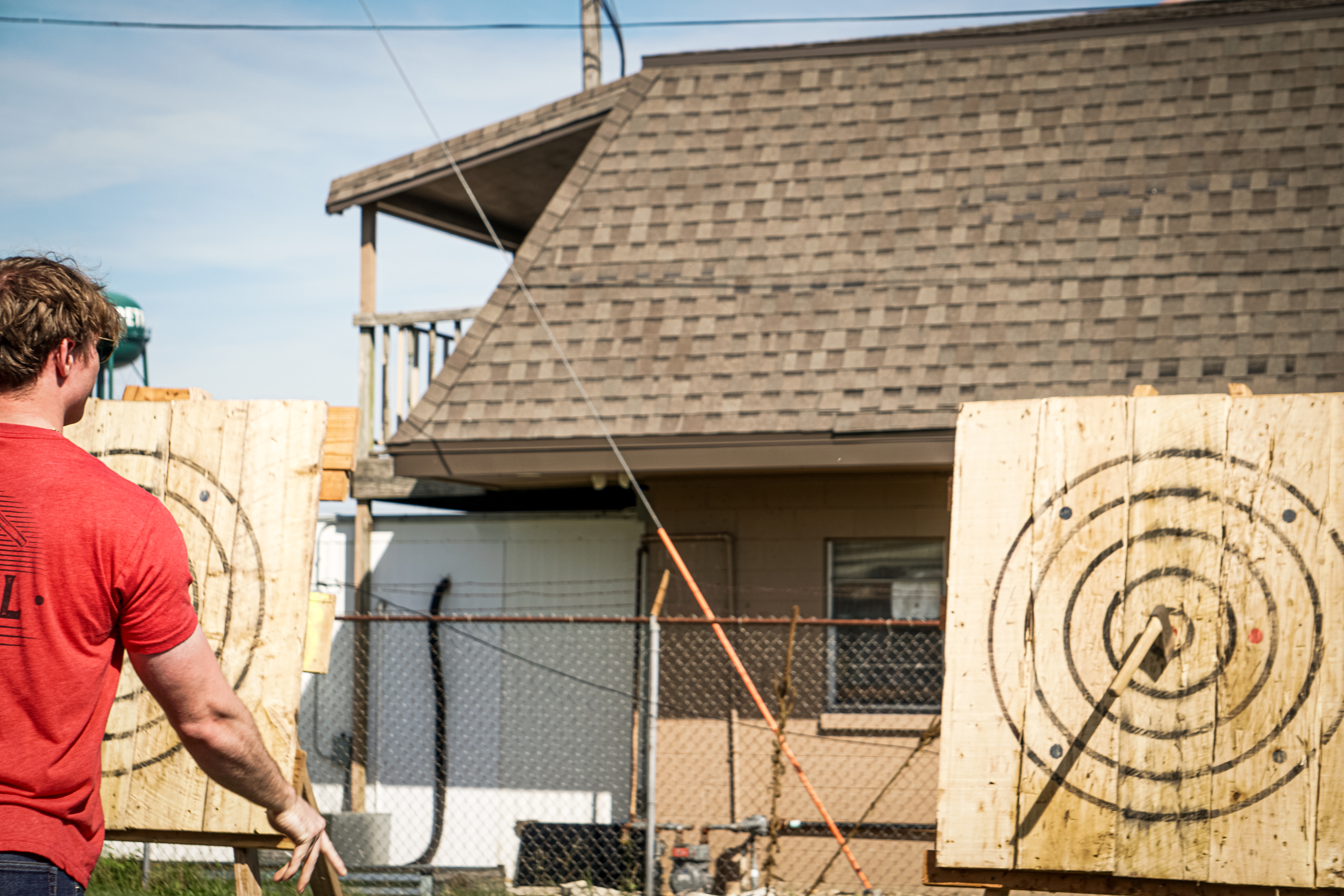 axe throwing competition at GBATS truck show