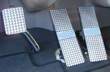 Raised Diamond Finish Aluminum Chrome Polish Food Pedal Kit