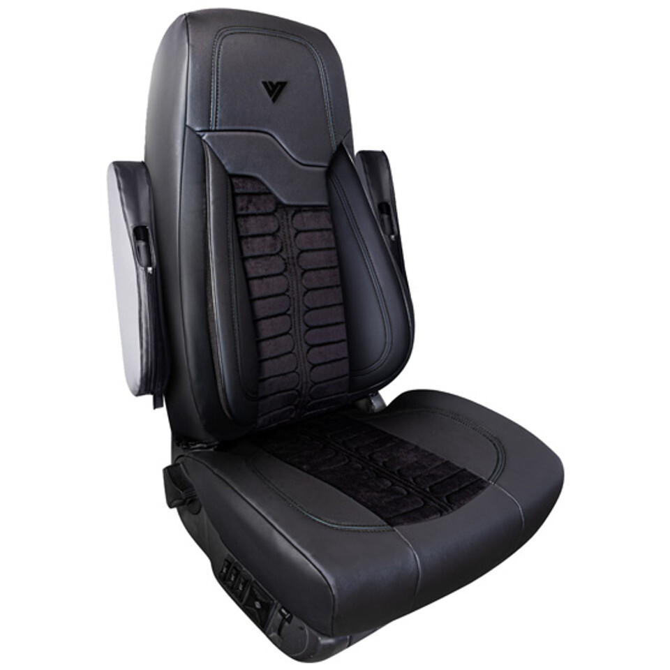 Faux Leather Low Back Seat Cover with Black Stitching