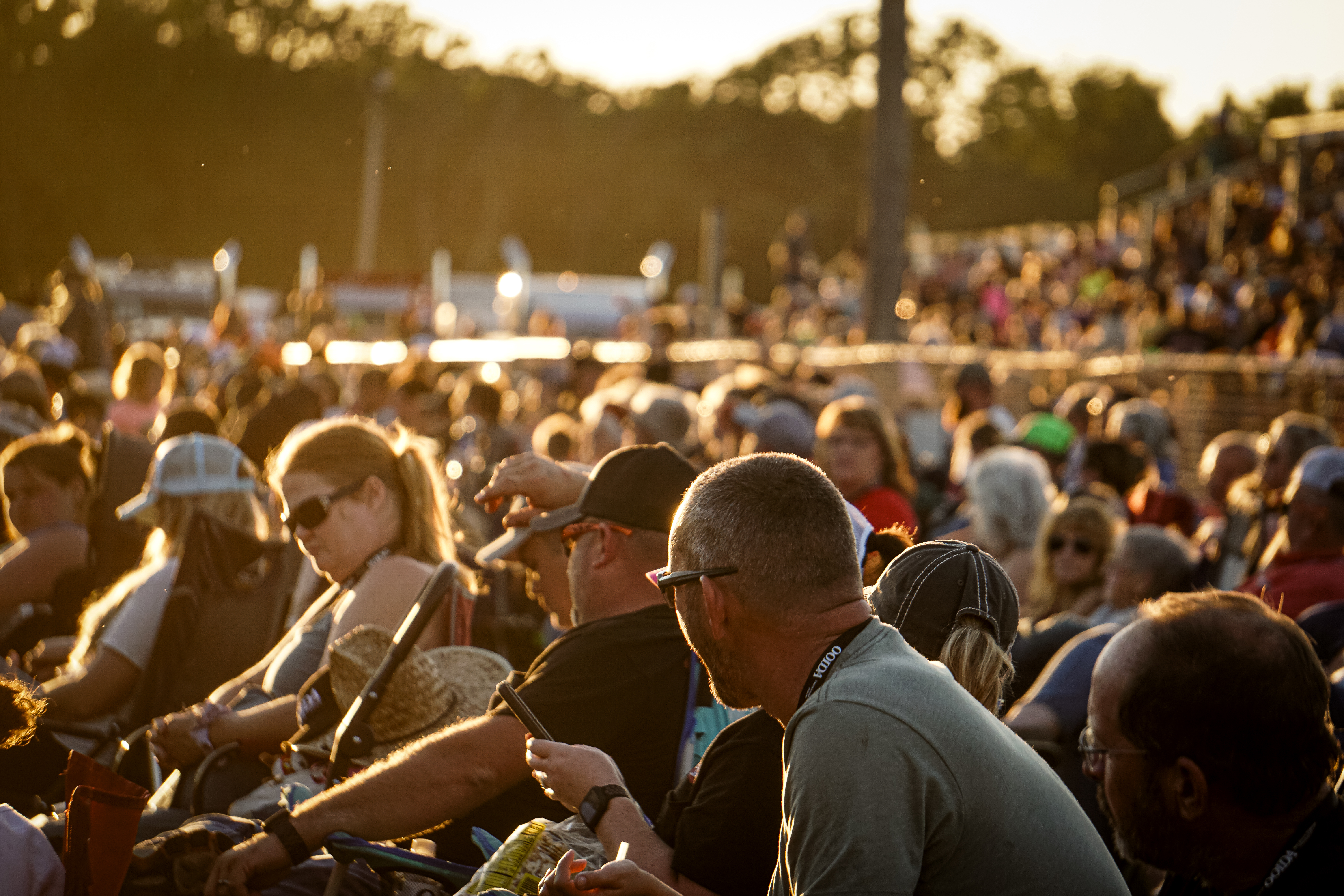 Semi Truck Show Live Band Event Crowd Gathers