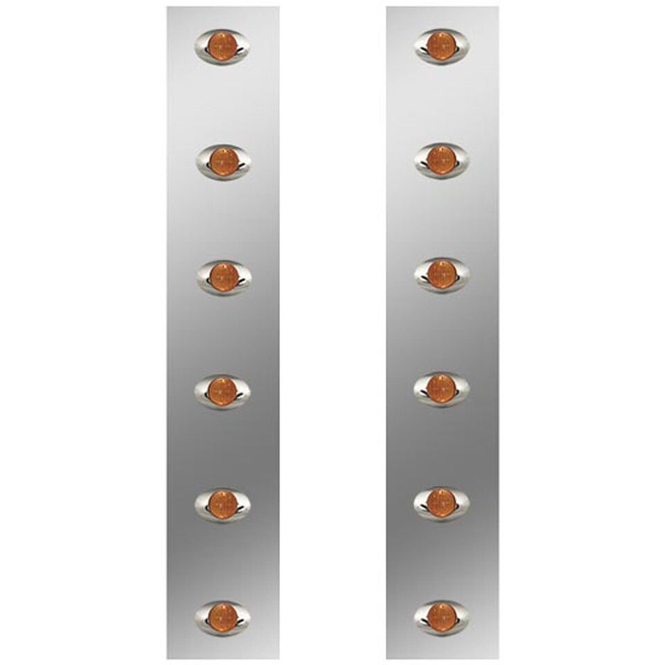 SS Front Air Cleaner Light Panels with Amber LEDs