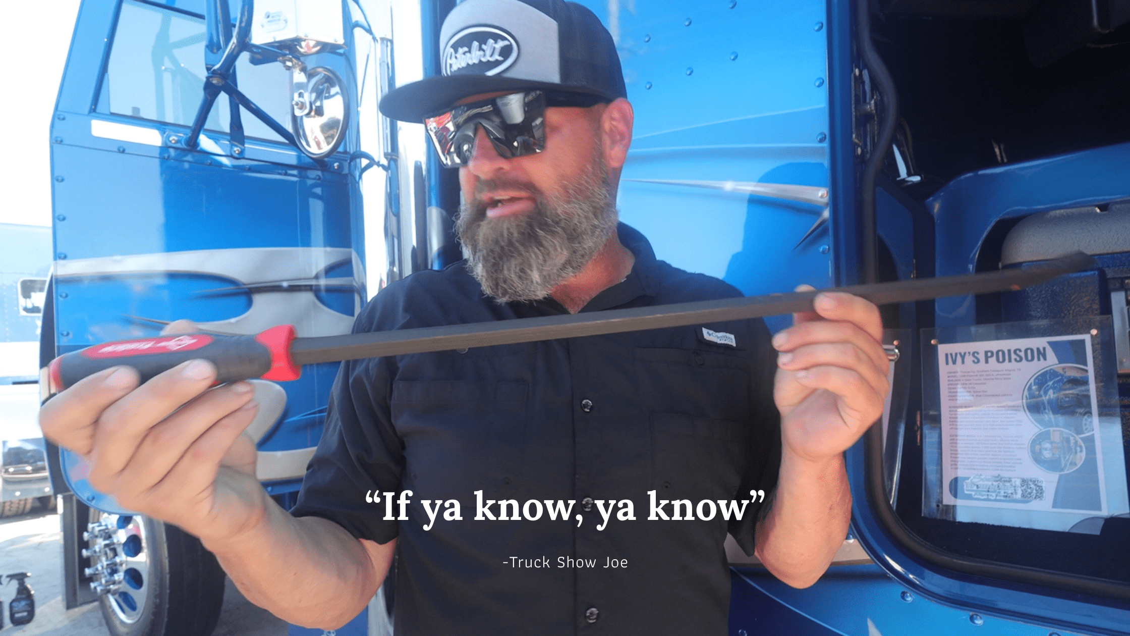 Truck Show Joe showcasing the unique twin shifter stick