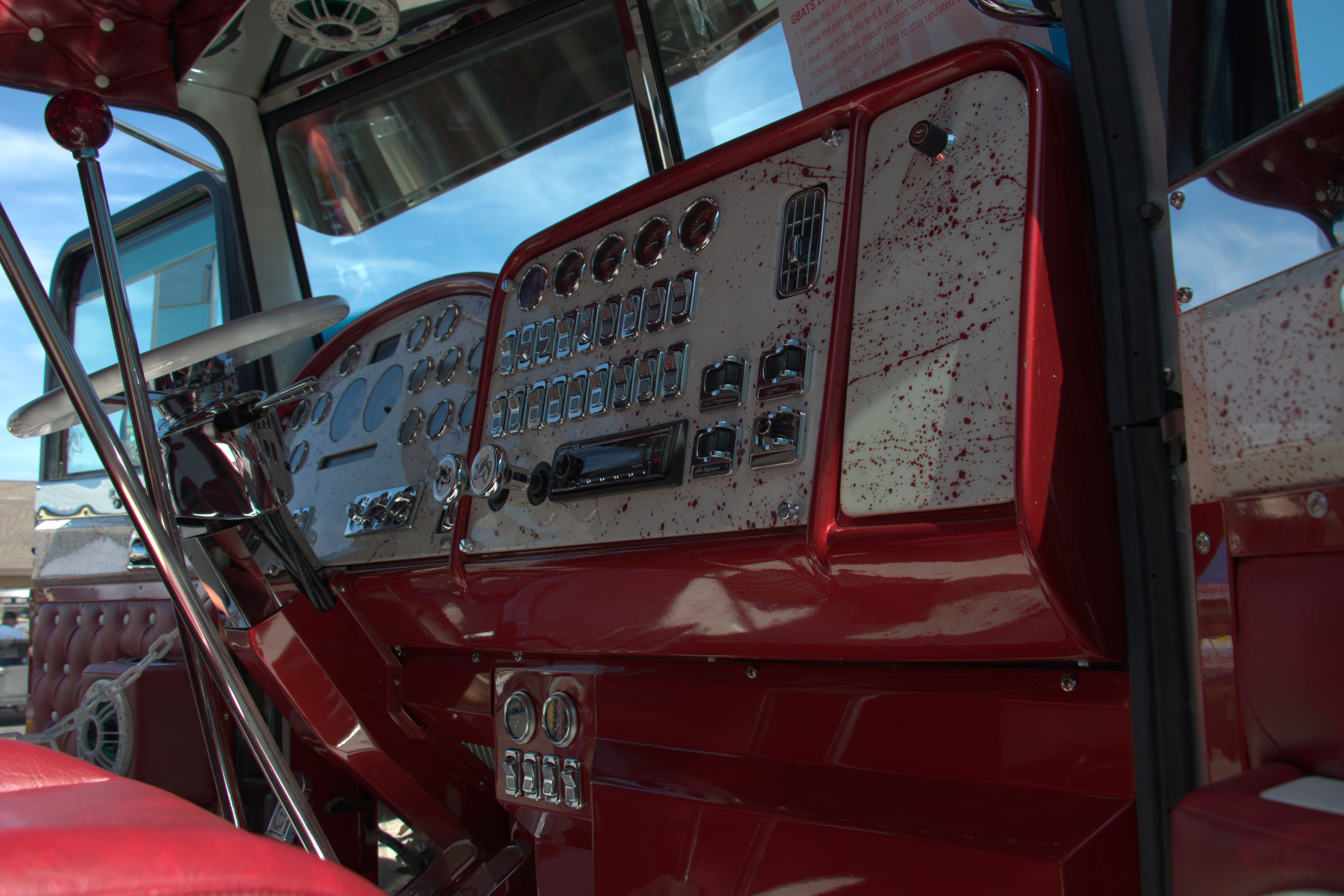 Interior Dash Cab Steering Wheel in a Custom Build