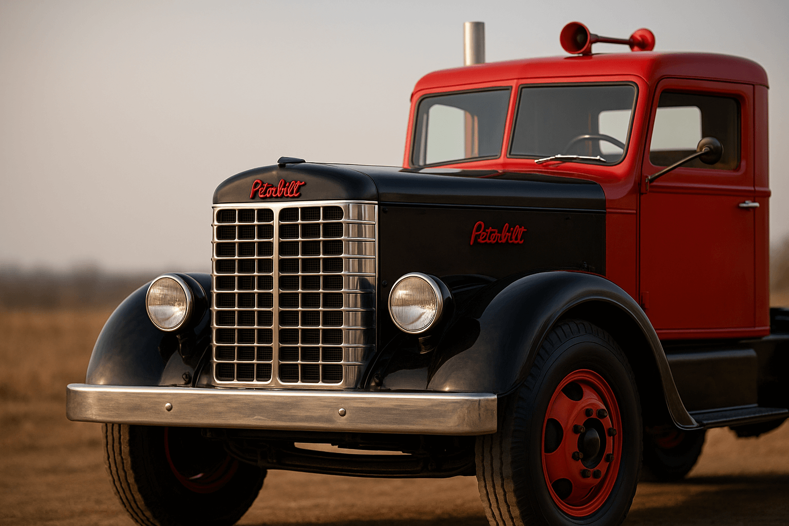 Antique Peterbilt 260 Model (AI)  Peterbilt 260 Model Steel Cab Antique Peterbilt (AI)