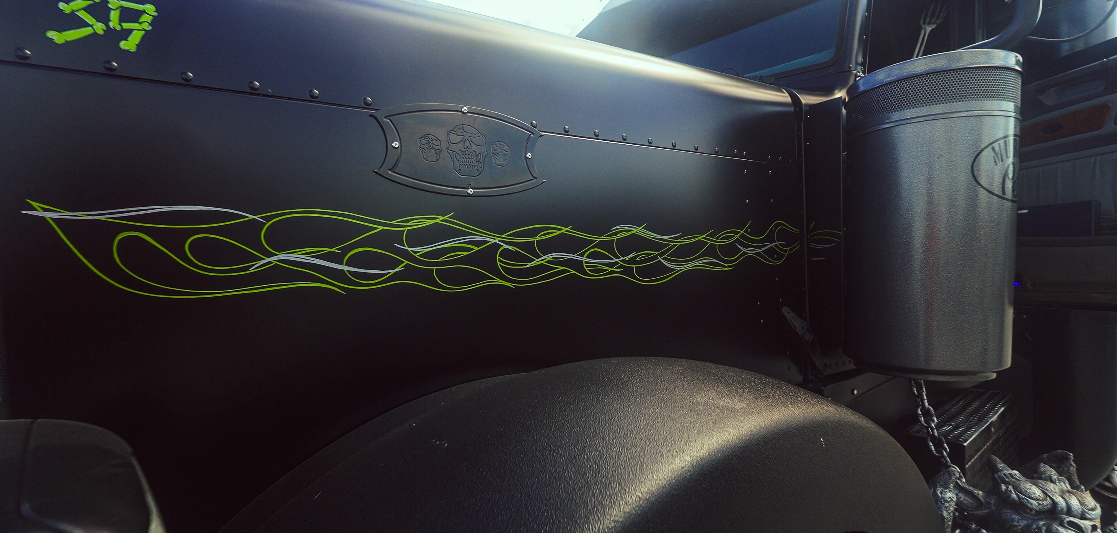 Semi Truck Pin Striping Detail on Murder Pete Truck