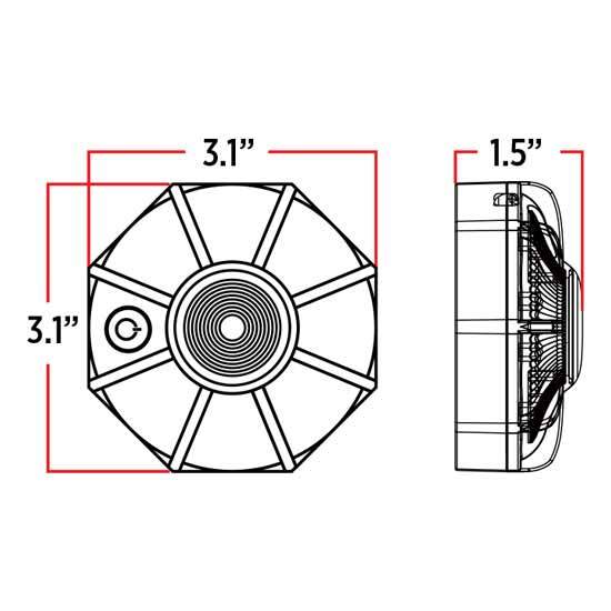 LED portable strobe light dimensions size and height