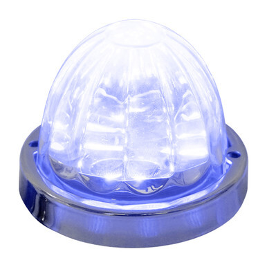 Blue/White Watermelon Dual Revolution Light with Chrome Bezel